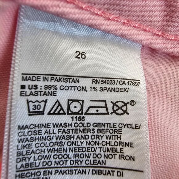 Old Navy 26 Denim Shorts Pink OG Straight Cut Off High Rise 3" Coquette Summer - Picture 5 of 5